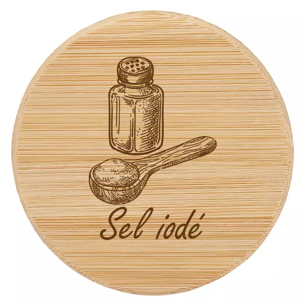 Couvercle en bois "Sel iodé" pro WECK RR60