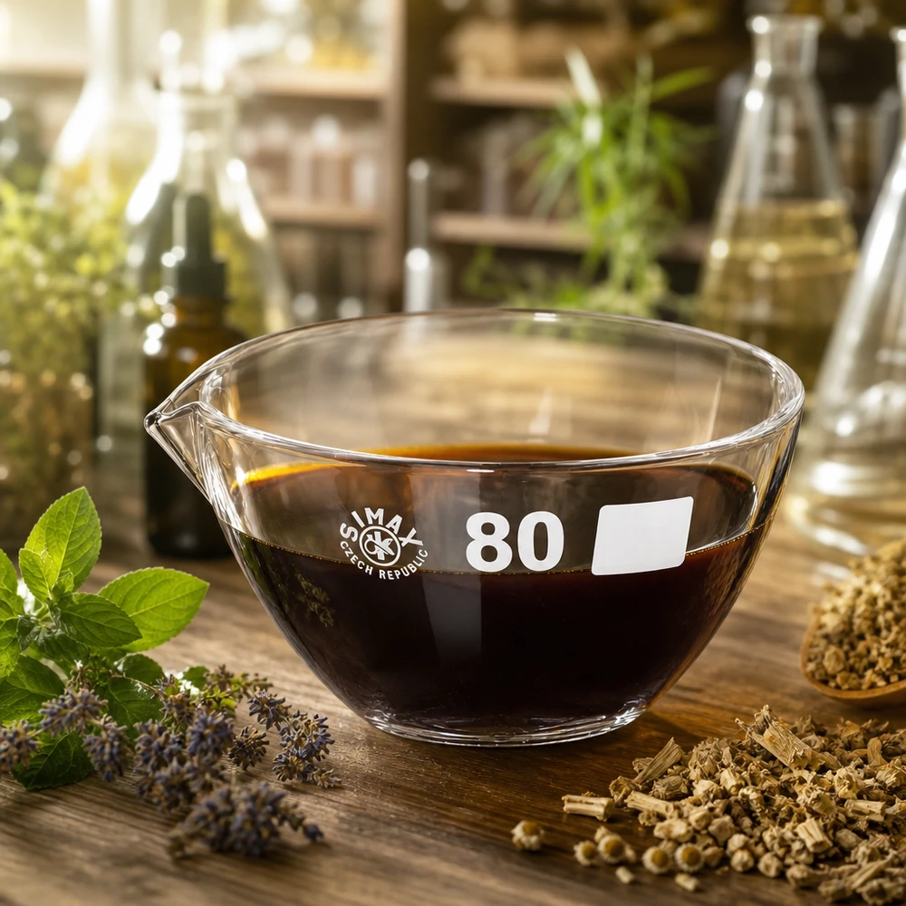 Odpařovací miska 90ml s výlevkou borosilikátová ø80mm Wissenschaftliche Glasschale 90ml transparent mit Ausguss aus temperaturbeständigem Borosilikat