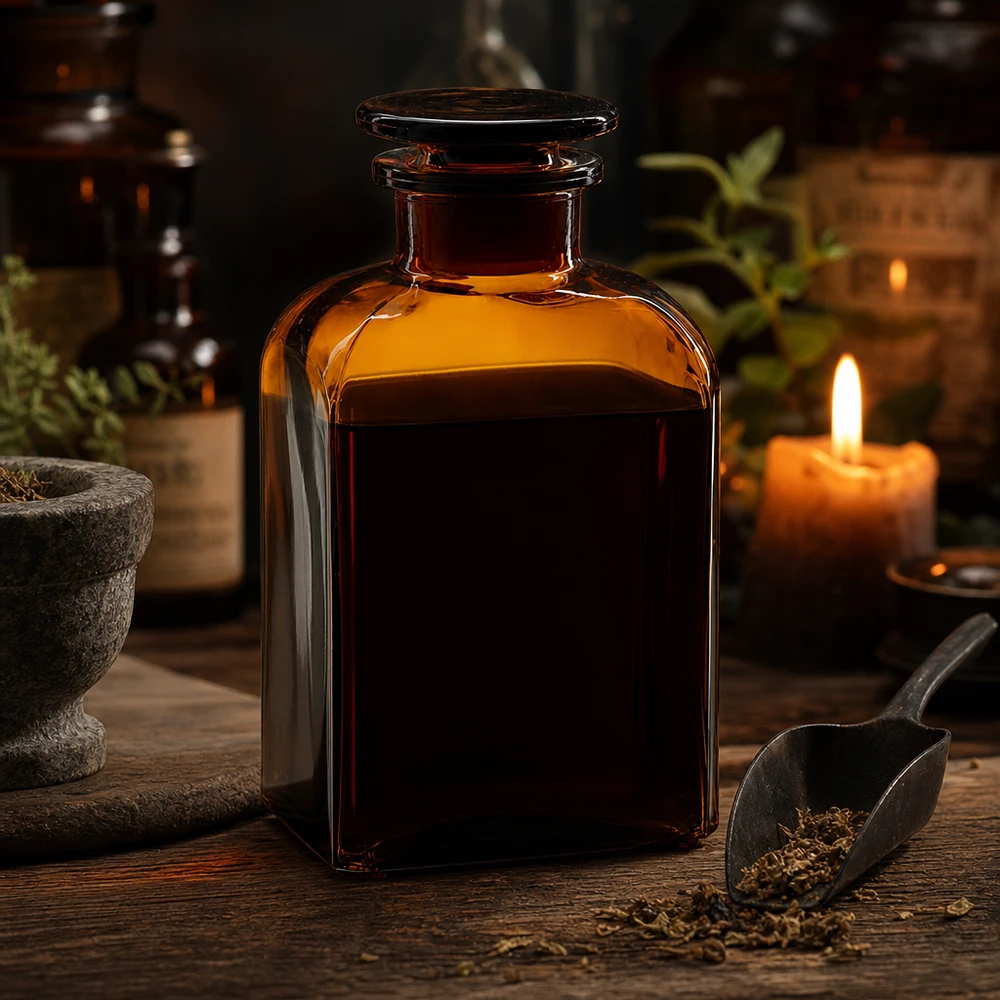 Hranatá láhev 500ml hnědá se širokým hrdlem skleněná zátka Lichtschutzflasche 500ml braun vierkantig mit Glasstopfen für Naturheilkunde