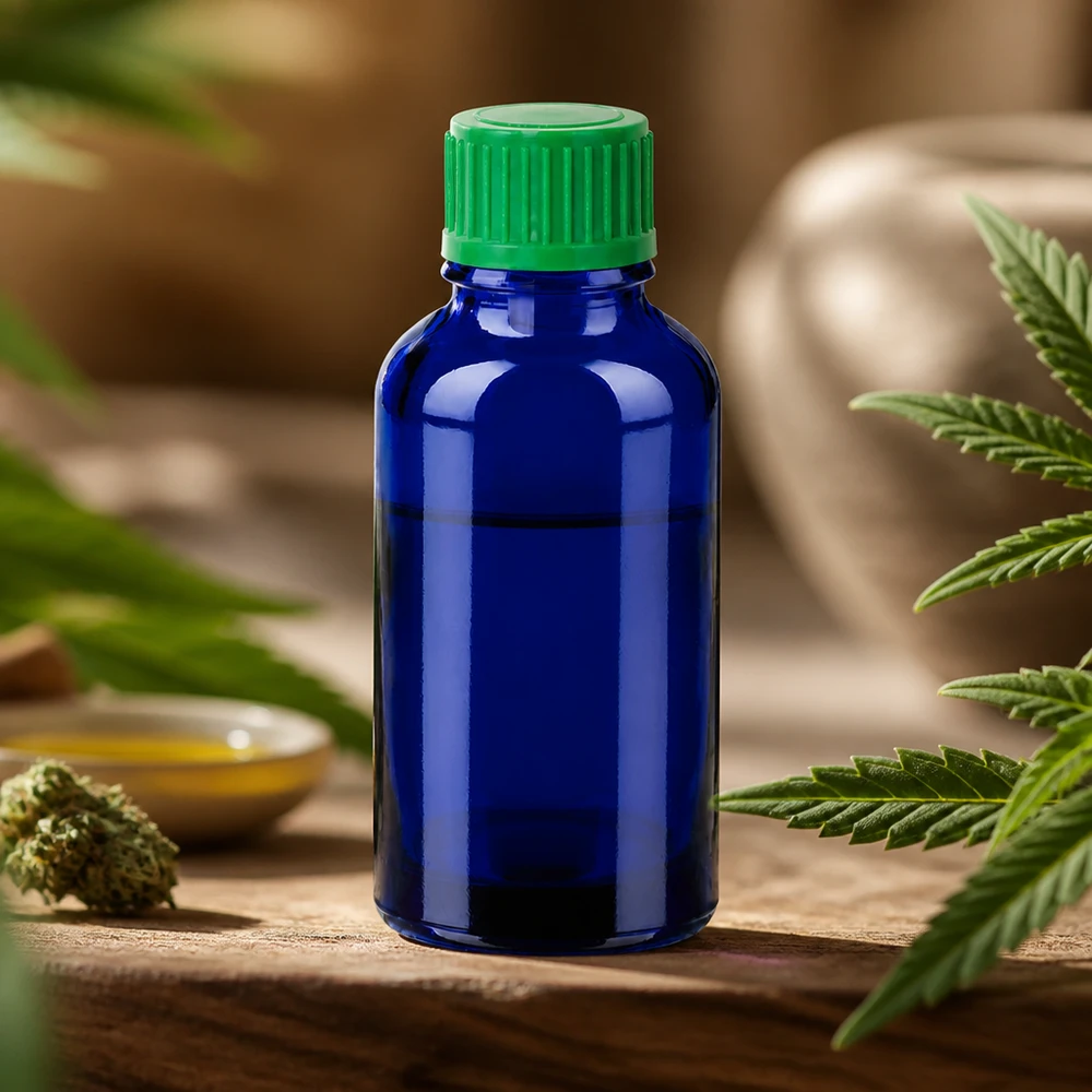 30ml lahvička s kapátkem 0,8 mm zelená standardní uzávěr BlueLine UT18/30 Vielseitige Tropfflasche für Parfümöle und konzentrierte Essenzen in Apothekenqualität