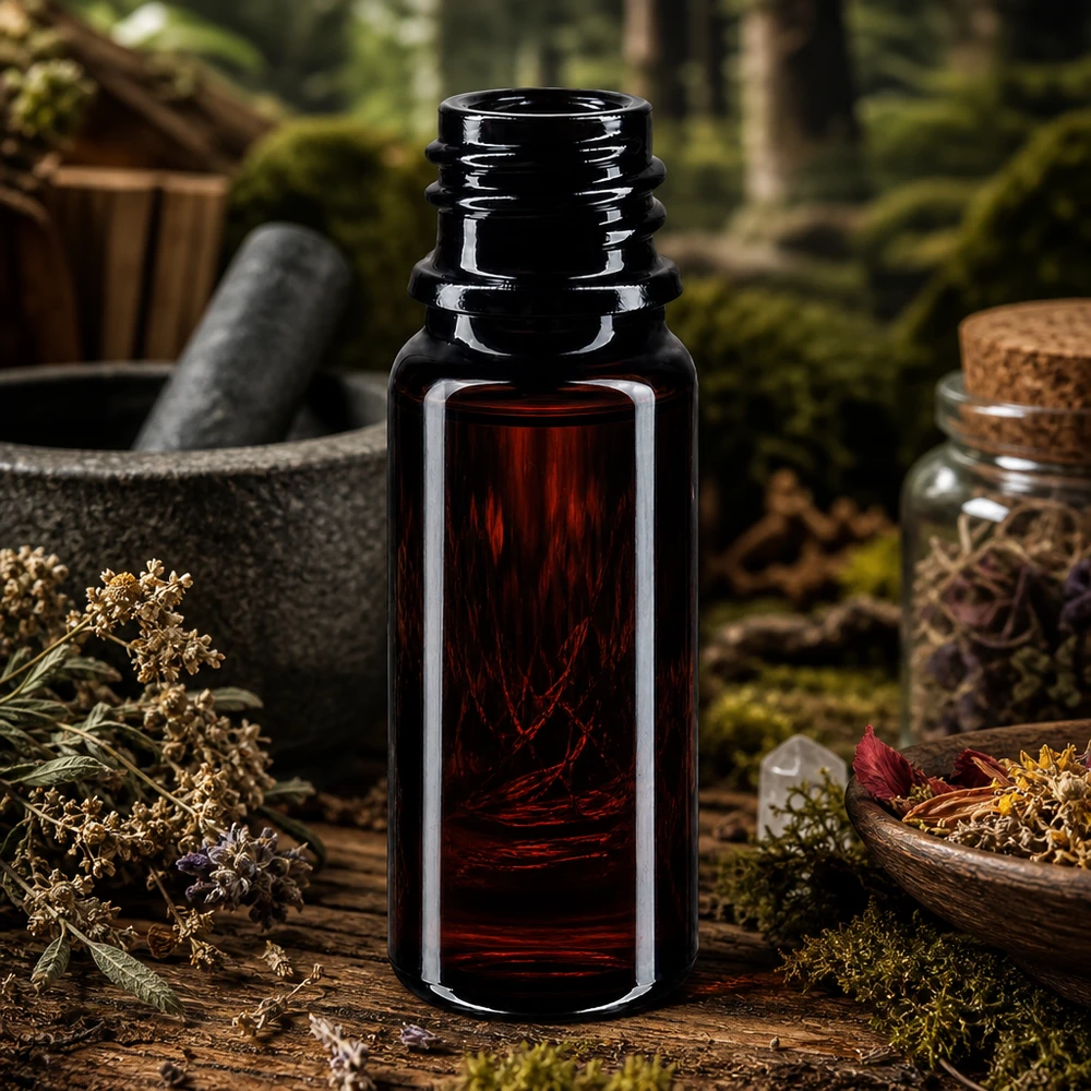 Lahvička z fialového skla 10ml DIN 18 (Mironglas) Violettglas Flasche 10ml mit DIN 18 Öffnung ideal für Pipetten und Tropfverschlüsse