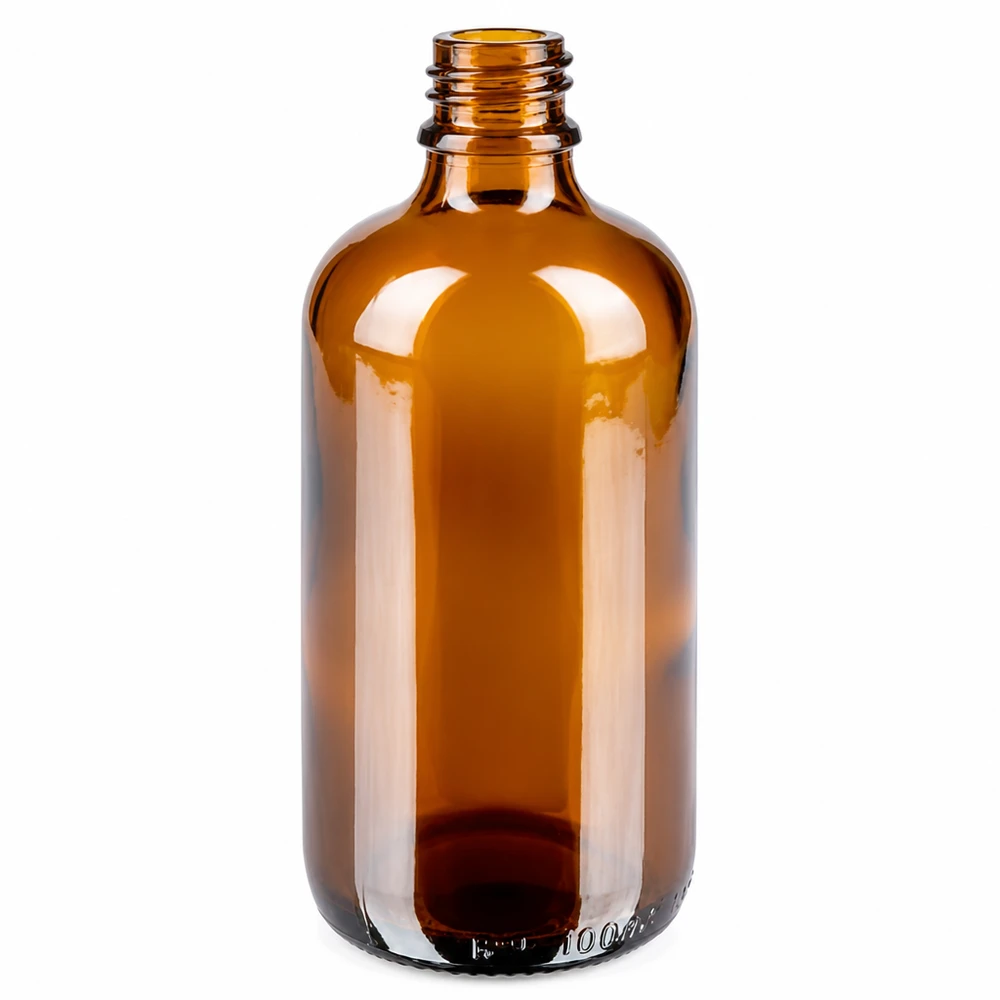 100ml lahvička 11mm šroubovací uzávěr modrá Standard BrownLine UT18/100 Handliche 100ml Glasflasche in Amber-Optik für sichere Lagerung von Flüssigkeiten