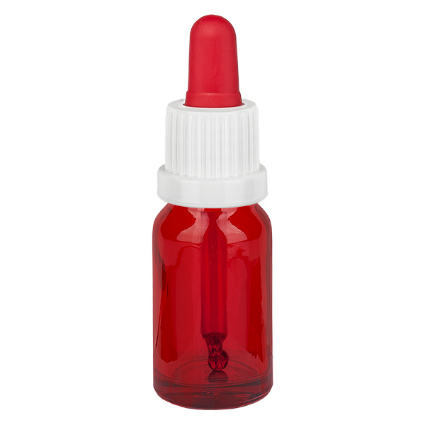 10ml pipetovací lahvička bílá/červená s tamper-evidentním uzávěrem RedLine UT18/10 10ml pipetovací lahvička bílá/červená s tamper-evidentním uzávěrem RedLine UT18/10