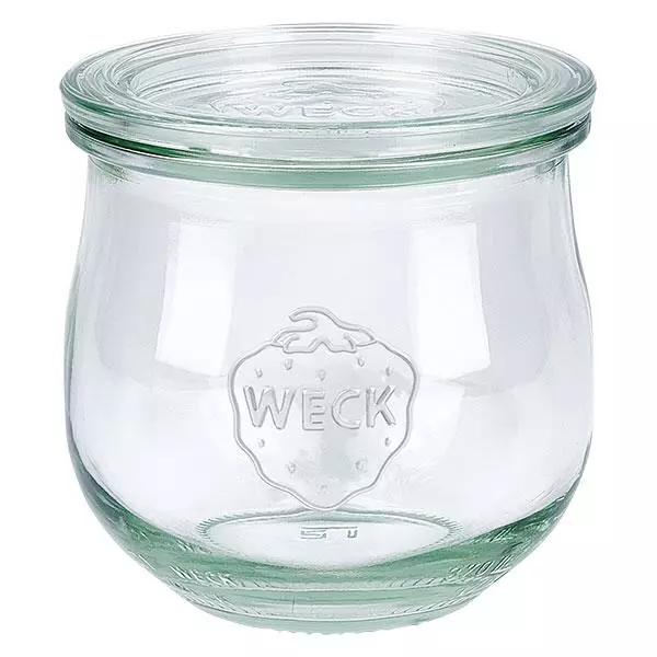 WECK Tulpenglas 370ml mit Glasdeckel RR80 Einmachglas transparent für Konservierung und Aufbewahrung