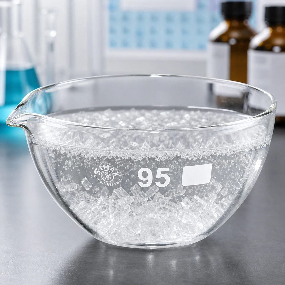 170ml odpařovací miska s borosilikátovou výlevkou ø95mm Professionelle Eindampfschale aus hochwertigem Borosilikatglas für das Labor