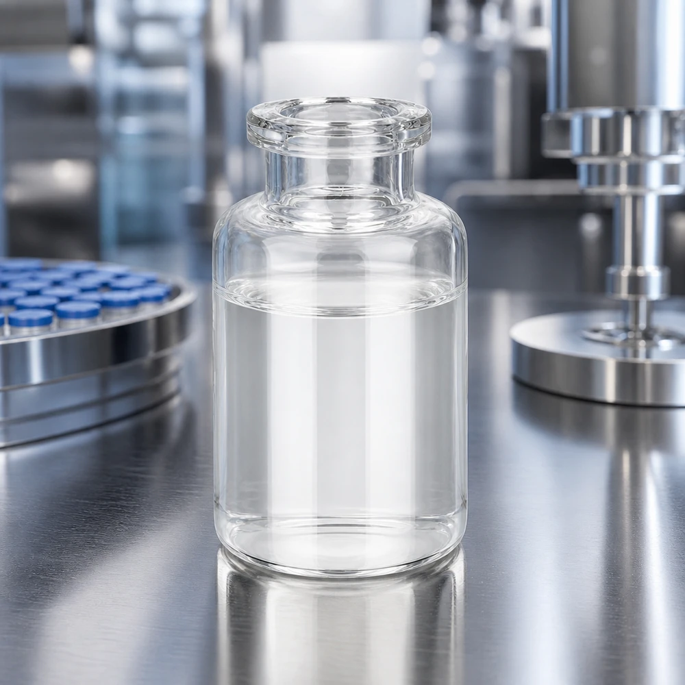 Injekční láhev z čirého skla 20ml Durchsichtige Pharmaverpackung 20ml Injektionsflasche mit charakteristischem Taillenhals aus Klarglas