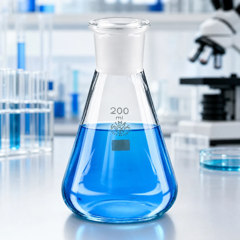 Erlenmeyerova baňka 200ml se standardním broušeným spojem (29/32)