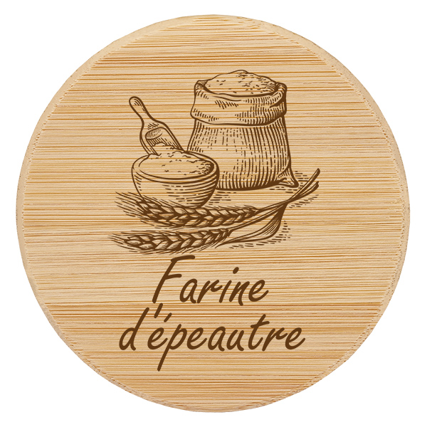 Couvercle en bois &quot;farine d&#x27;&#233;peautre&quot; pro WECK RR100