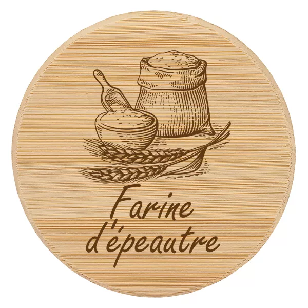 Couvercle en bois "farine d'épeautre" pro WECK RR100 Couvercle en bois "farine d'épeautre" pro WECK RR100