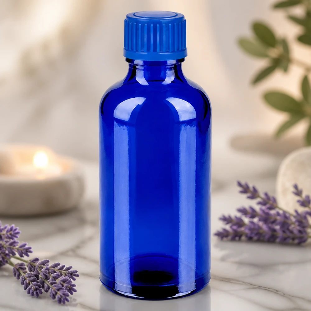 Elegante 50ml Blauflasche STD BlueLine Design perfekt für DIY-Kosmetik und Naturprodukte