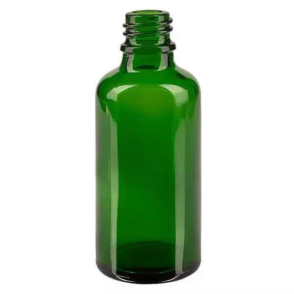 Kapací láhev 50ml DIN 18 s nalévacím kroužkem zelené sklo