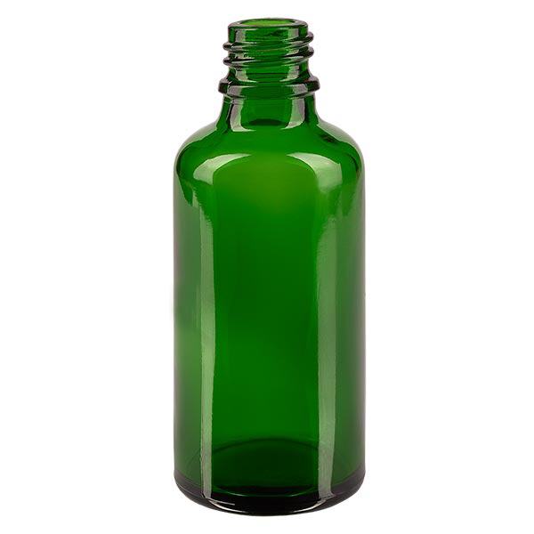 Kapací láhev 50ml DIN 18 s nalévacím kroužkem zelené sklo Kapací láhev 50ml DIN 18 s nalévacím kroužkem zelené sklo