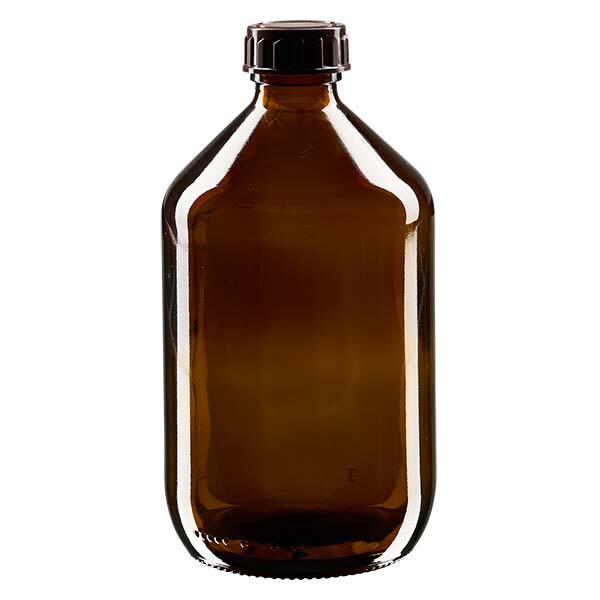 Lahvička na léky 500ml hnědá, s hnědým uzávěrem ApoGlas Lahvička na léky 500ml hnědá, s hnědým uzávěrem ApoGlas