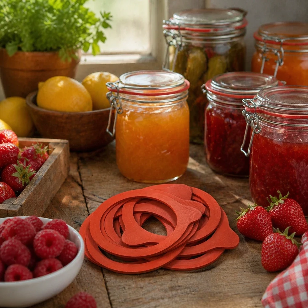 Einkochring RR80 Naturgummi orange für Einweckgläser mit Marmelade Konfitüre Erdbeeren Himbeeren Einkochen