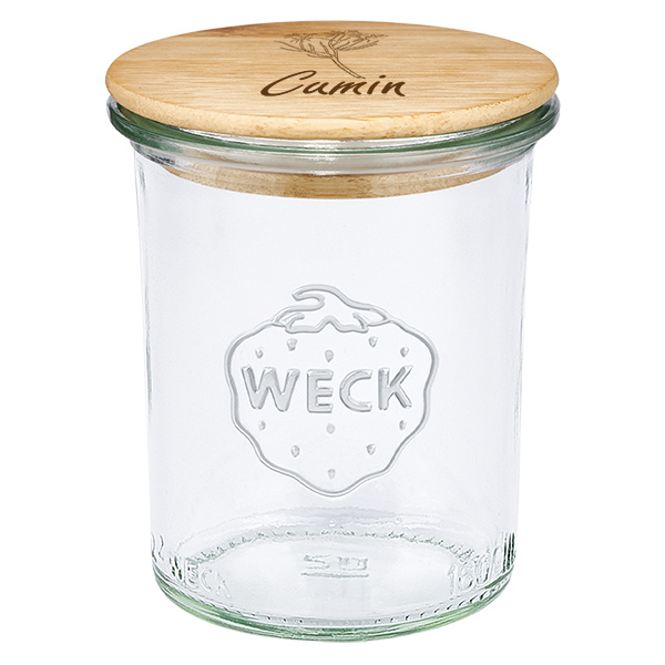 Couvercle en bois "Cumin" avec verre WECK 160ml Couvercle en bois "Cumin" avec verre WECK 160ml