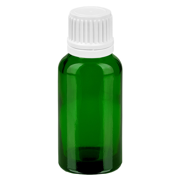 20ml lahvička 11mm šroubovací uzávěr bílý tamper-evident uzávěr GreenLine UT18/20 20ml lahvička 11mm šroubovací uzávěr bílý tamper-evident uzávěr GreenLine UT18/20