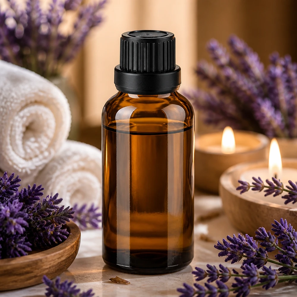 30ml láhev s 11mm šroubovacím uzávěrem černá s tamperemII BrownLine UT18/30 30ml Violettglasflasche mit Originalitätsverschluss für pharmazeutische Anwendungen