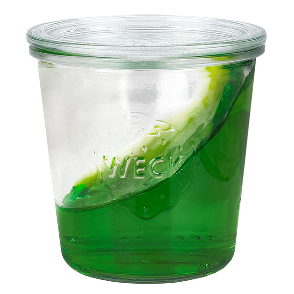 Sada 18 sklenic Weck 580ml tumblers s 18 skleněnými víčky. Sada 18 sklenic Weck 580ml tumblers s 18 skleněnými víčky.