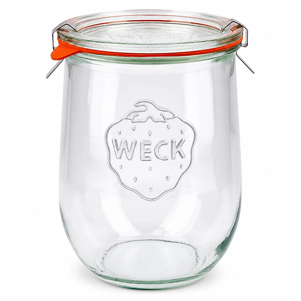 1062ml tulipánová sklenice kompletní WECK RR100 WECK Tulpenglas 1062ml mit Glasdeckel und Gummiring - Einmachglas für Vorratshaltung und Küchendeko