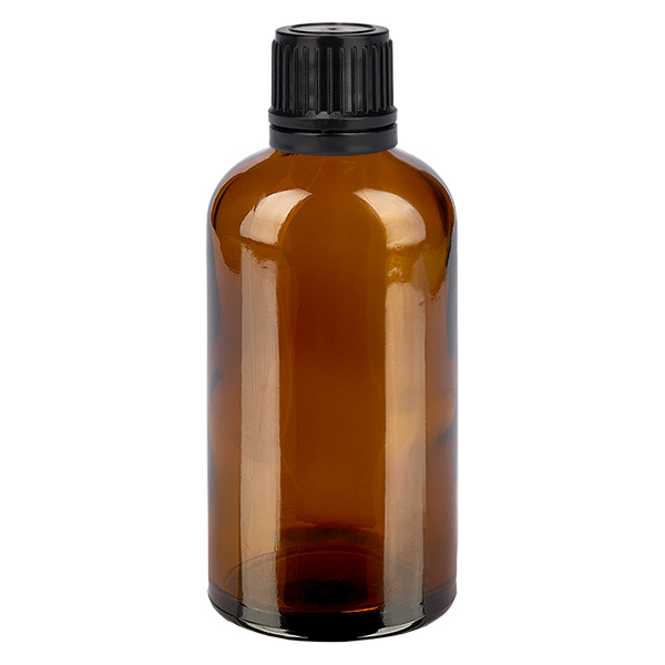 100ml globulov&#225; l&#225;hev 8mm nal&#233;vac&#237; krou&#382;ek &#269;ern&#253; tamper evident uz&#225;v&#283;r Hn&#283;d&#225;L. UT18/10