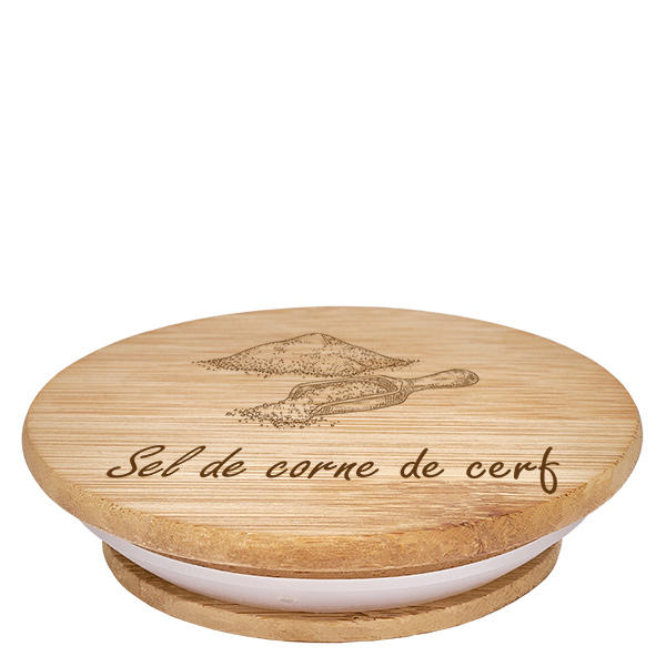 Couvercle en bois "Sel de corne de cerf" pro WECK RR60 Couvercle en bois "Sel de corne de cerf" pro WECK RR60