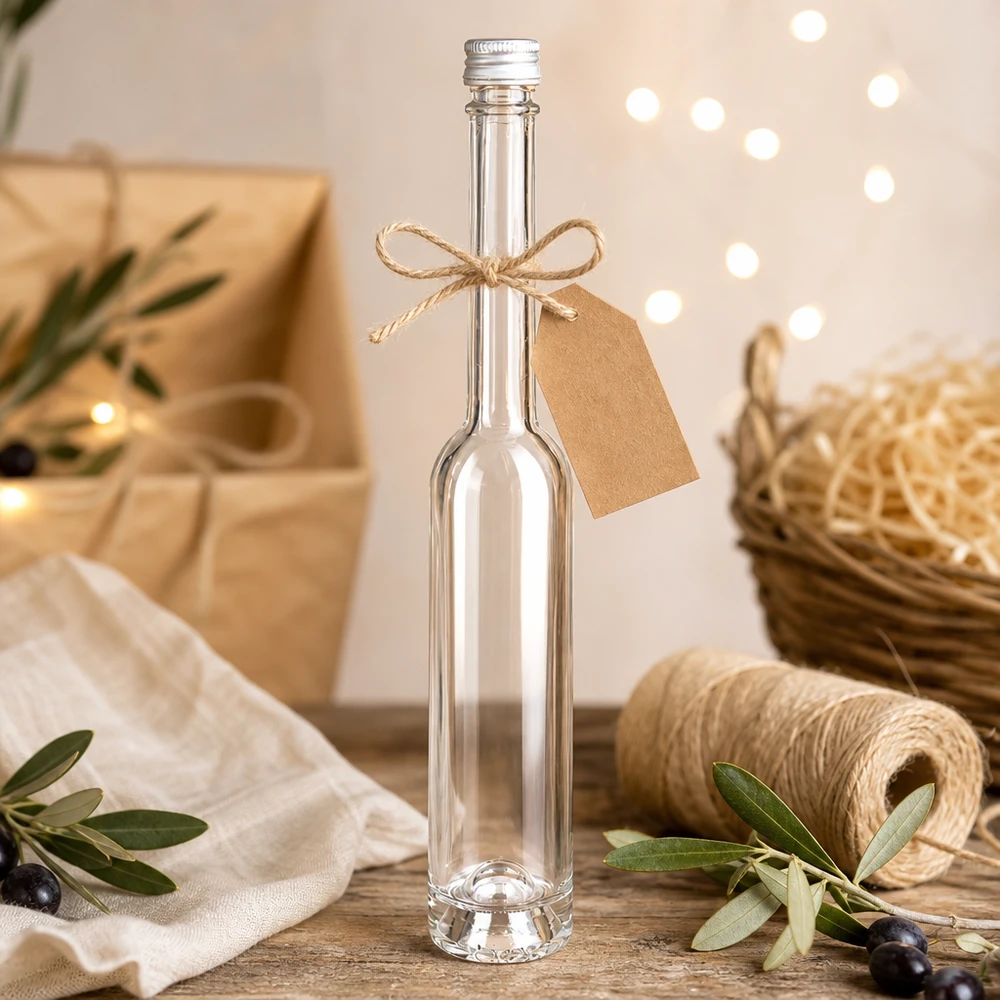 100ml Glasflasche "Toni" + Schraubverschluss silber UNiTWIS Kompakte 100ml Glasflasche Toni UNiTWIS - optimale Portion für selbstgemachte Saucen und Dressings