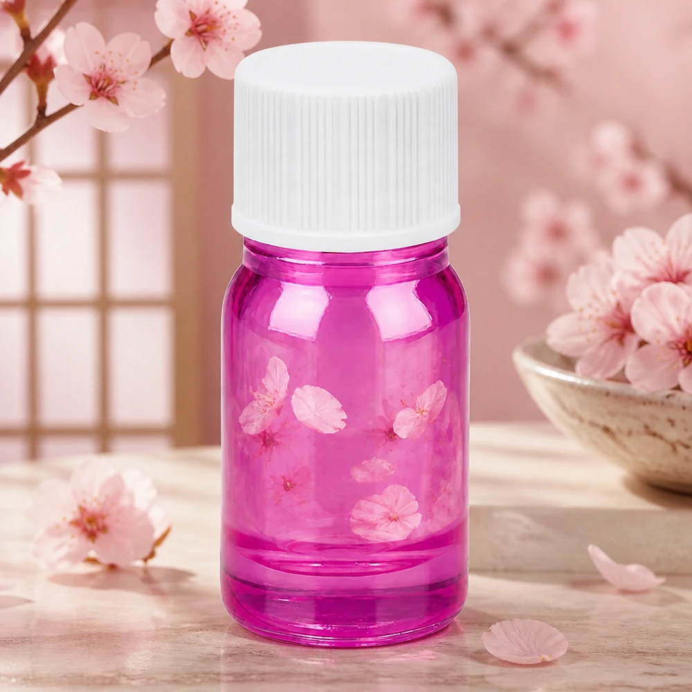 Robuste 5ml Flasche aus getöntem Violettglas mit praktischem Tropfverschluss in Weiß