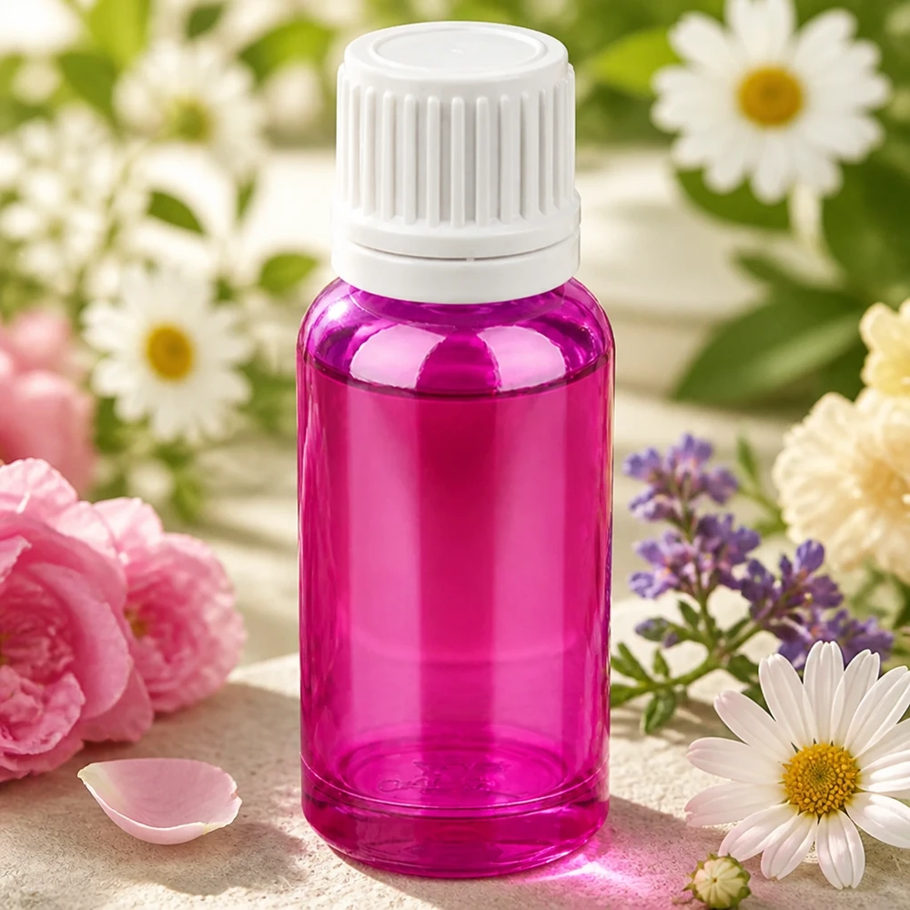 20ml lahvička s kapátkem 0,7mm bílé Originality šroubovací uzávěr PurpleLine UT18/20 Violette 20ml Flasche mit weissem OV-Verschluss UT18/20 Gewinde für DIY-Kosmetik