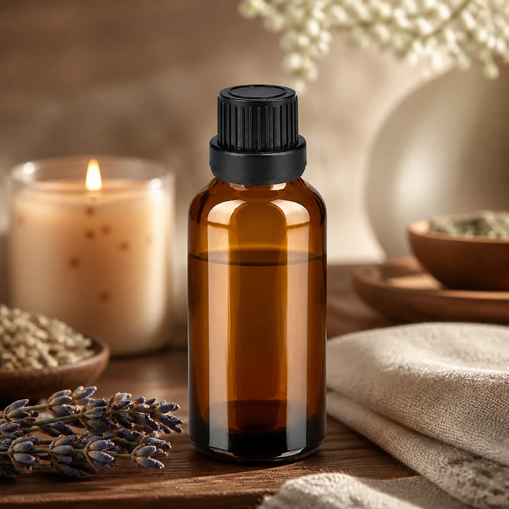 30ml láhev s 11mm šroubovacím uzávěrem černá s tamperemII BrownLine UT18/30 Umweltfreundliche 30ml Glasflasche wiederverwendbar für nachhaltige Kosmetik und Wellness