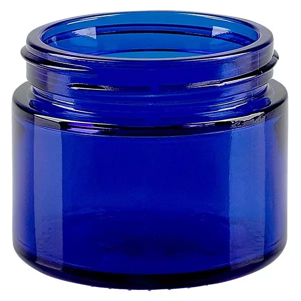 Skleněná dóza 50 ml. královská modř bez víčka, závit 52 mm ApoGlas Skleněná dóza 50 ml. královská modř bez víčka, závit 52 mm ApoGlas