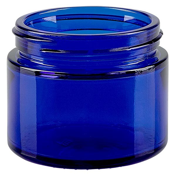 Skleněná dóza 50 ml. královská modř bez víčka, závit 52 mm ApoGlas Skleněná dóza 50 ml. královská modř bez víčka, závit 52 mm ApoGlas