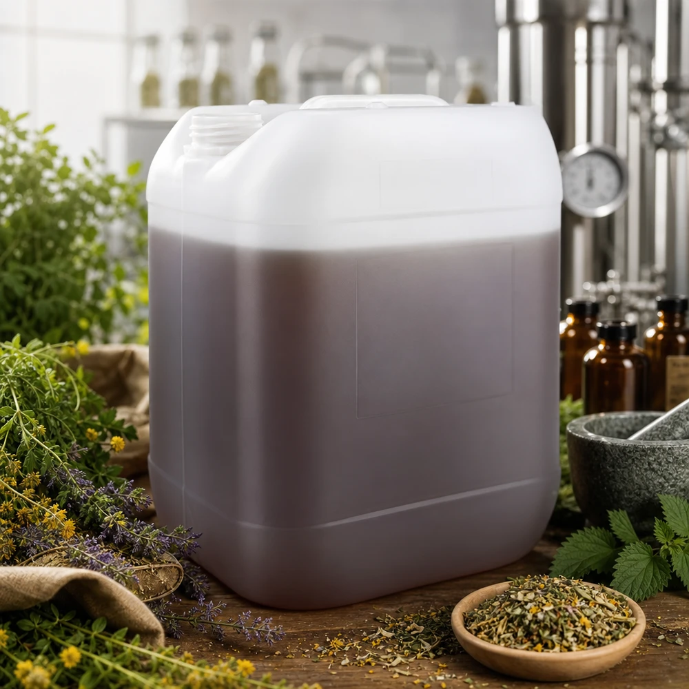 Kanystr 20 litrů bez uzávěru 20 Liter Kanister ohne Verschluss für natürliche Öle und Kräuterkonzentrate in der Naturkosmetikproduktion