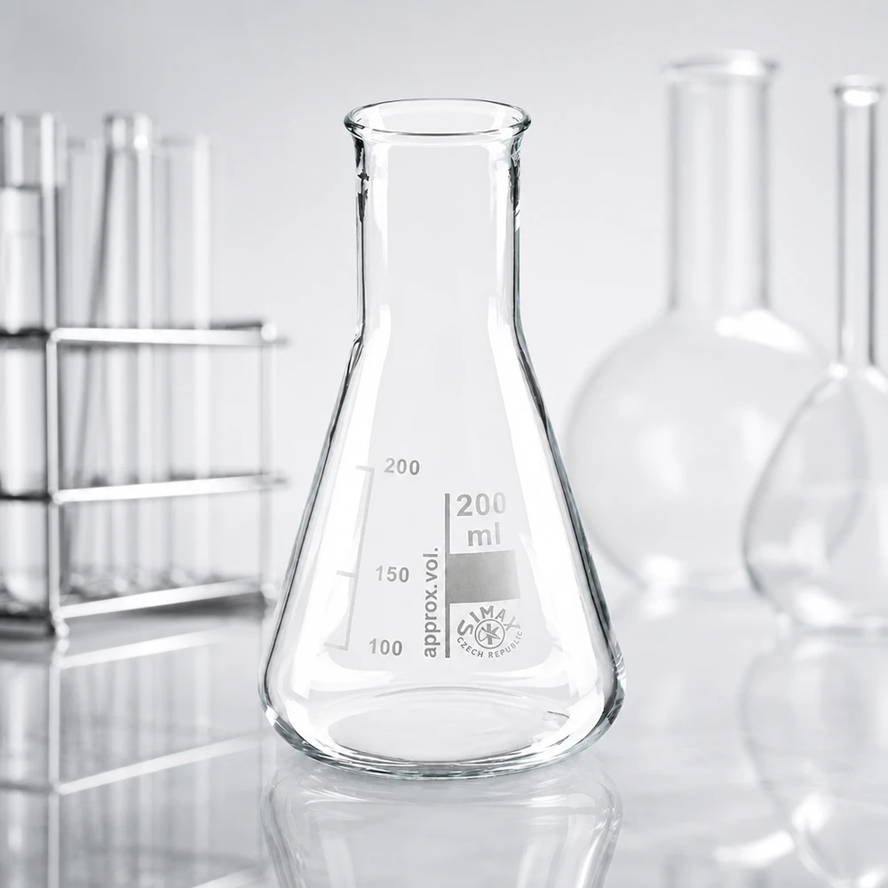 Erlenmeyerova baňka 200ml s úzkým hrdlem