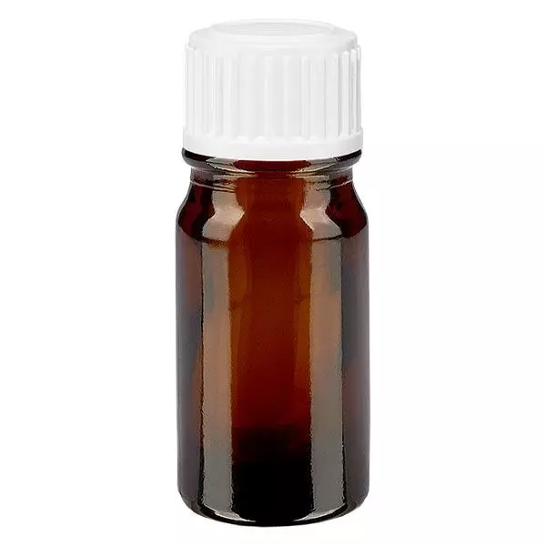 Lékárenská lahvička hnědá 5ml kapátko bílé 0,8mm standardní