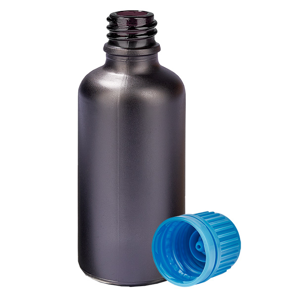 50ml láhev 11mm šroubovací uzávěr modrý uzávěr s ochranou proti manipulaci BlackLine UT18/50 50ml láhev 11mm šroubovací uzávěr modrý uzávěr s ochranou proti manipulaci BlackLine UT18/50