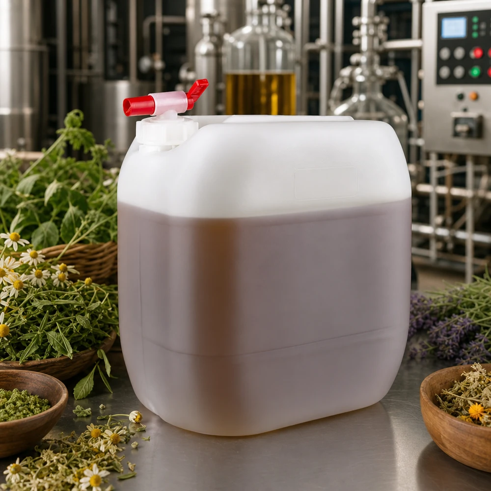 Kanister 30 Liter mit rotem Auslaufventil für pflanzliche Extrakte und ätherische Öle
