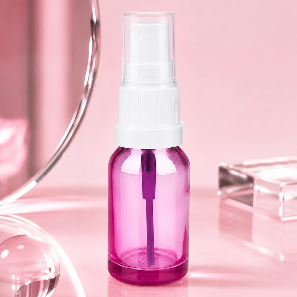10ml lahvička s rozprašovačem bílá/průhledná Standard PurpleLine UT18/10 Stilvolle 10ml Sprayflasche violett transparent mit Standard UT18/10 Gewinde für Nachfüllung