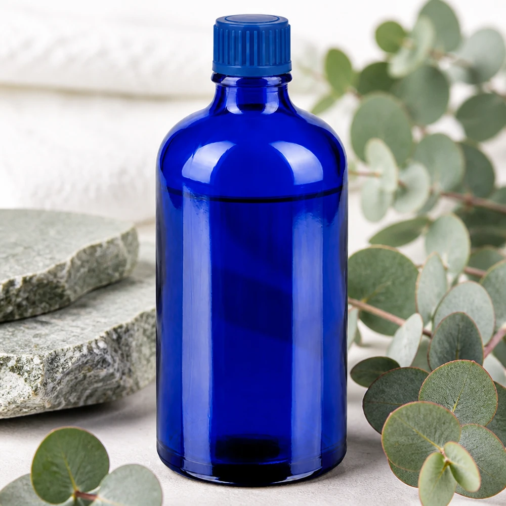 100ml láhev 11mm šroubovací uzávěr modrá Standard BlueLine UT18/100 Professionelle Laborflasche 100ml STD BlueLine mit präzisem Verschlusssystem blau