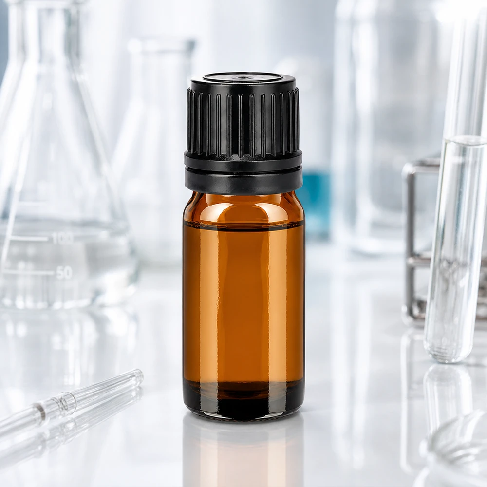 5ml láhev 11mm šroubovací uzávěr černý tamper evidentní uzávěr BrownLine UT18/5 Medizinische 5ml Glasflasche mit kindersicherem schwarzem Schraubverschluss