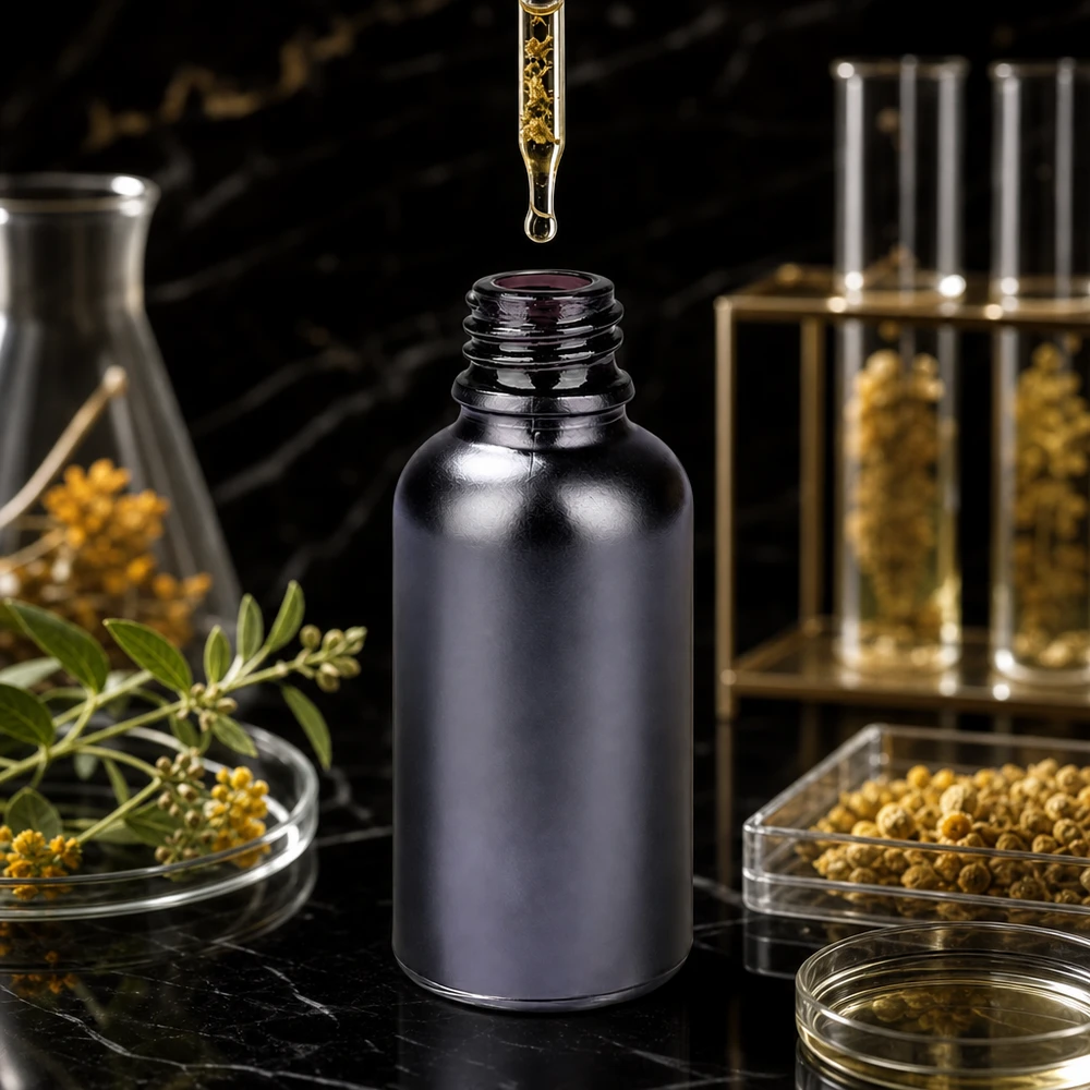 30ml dávkovací láhev BlackLine UT18/30 UNiTWIST Hochwertige 30ml Braunglasflasche BlackLine mit UNiTWIST UT18/30 für Naturkosmetik und Heilmittel