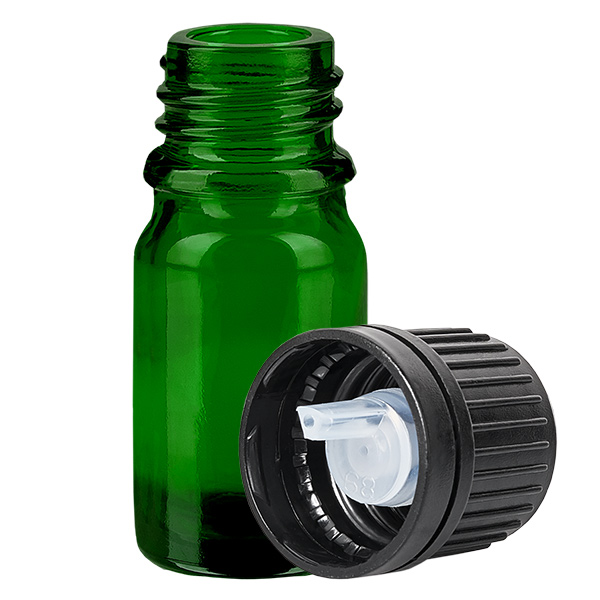 5ml lahvička s kapátkem 1mm černá s tamper-evidentním uzávěrem GreenLine UT18/5 5ml lahvička s kapátkem 1mm černá s tamper-evidentním uzávěrem GreenLine UT18/5