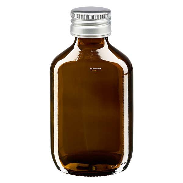 200ml lahvi&#269;ka na l&#233;ky hn&#283;d&#225;, se st&#345;&#237;brn&#253;m hlin&#237;kov&#253;m uz&#225;v&#283;rem ApoGlas