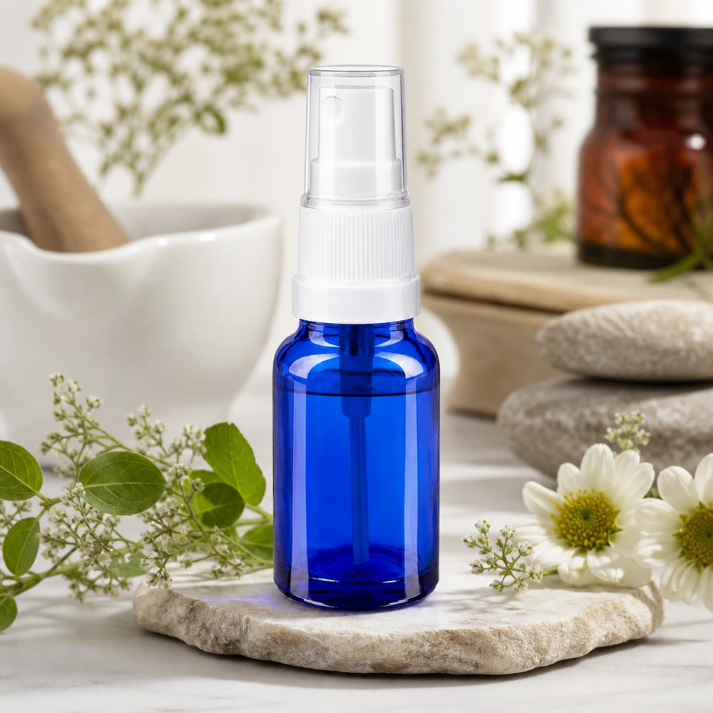 10ml lahvička s rozprašovačem bílá/transparentní standardní uzávěr BlueLine UT18/10 Vielseitige 10ml Sprayflasche für selbstgemachte Raumsprays Parfums und natürliche Pflegeprodukte