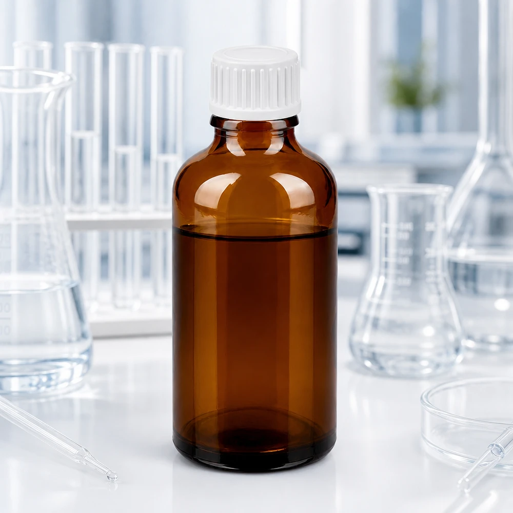 50ml Apothekerflasche braun mit weißer Tropfkappe und engem Hals für hygienische Entnahme