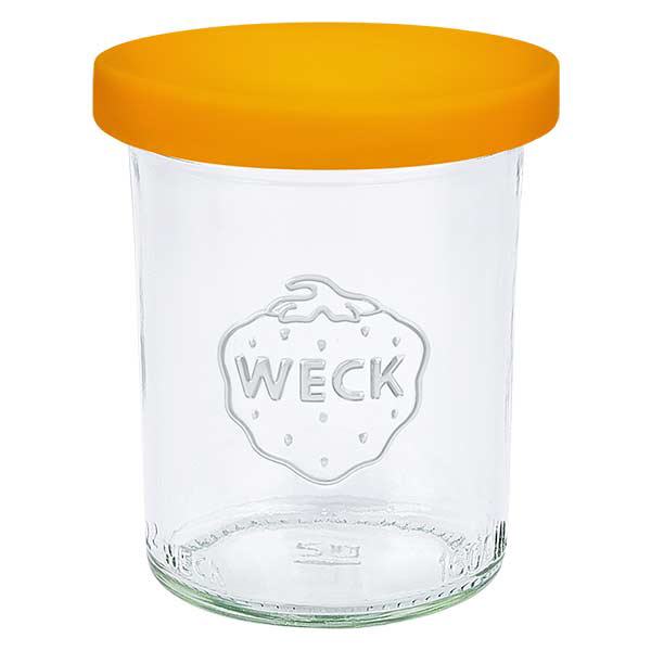 160ml sklenice WECK RR60 se silikonov&#253;m v&#237;&#269;kem oran&#382;ov&#225;
