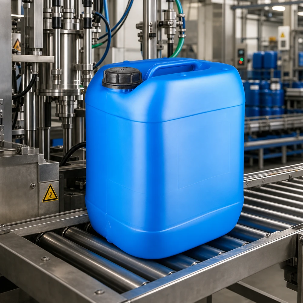Transportkanister 20 Liter blau mit ergonomischem Griffsystem und dichtem Verschluss
