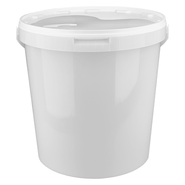 Vědro 10,7 l z bílého polypropylenového plastu s víkem Vědro 10,7 l z bílého polypropylenového plastu s víkem