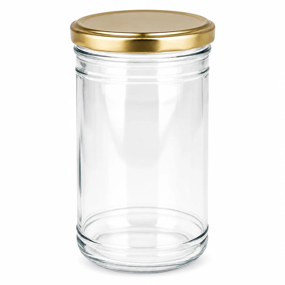Leeres 1053ml Sturzglas mit goldenem BasicSeal Deckel für Einmachen und Konservieren von Lebensmitteln
