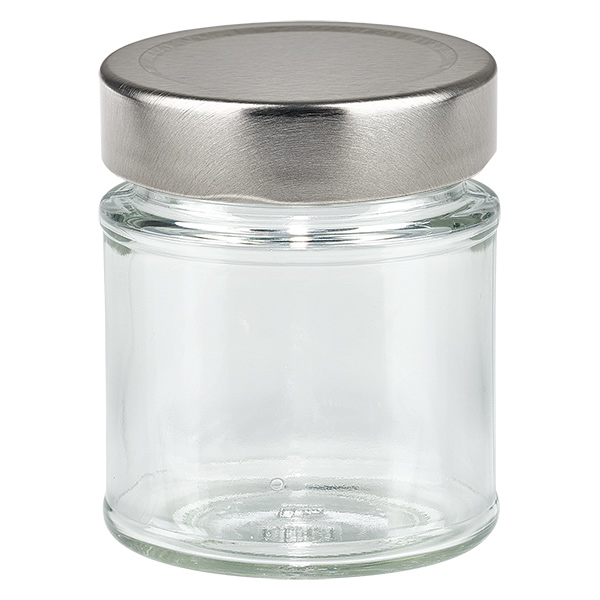 154ml kulat&#225; sklenice + v&#237;&#269;ko BasicSeal st&#345;&#237;brn&#233; hlubok&#233; UNiTWIST