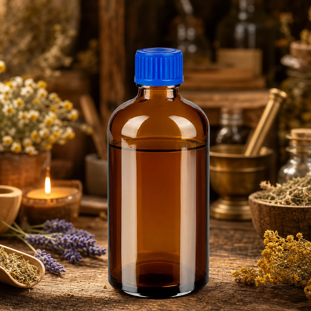 STD BrownLine Flasche 100ml mit ergonomischem Design und auslaufsicherem blauem Verschlusssystem